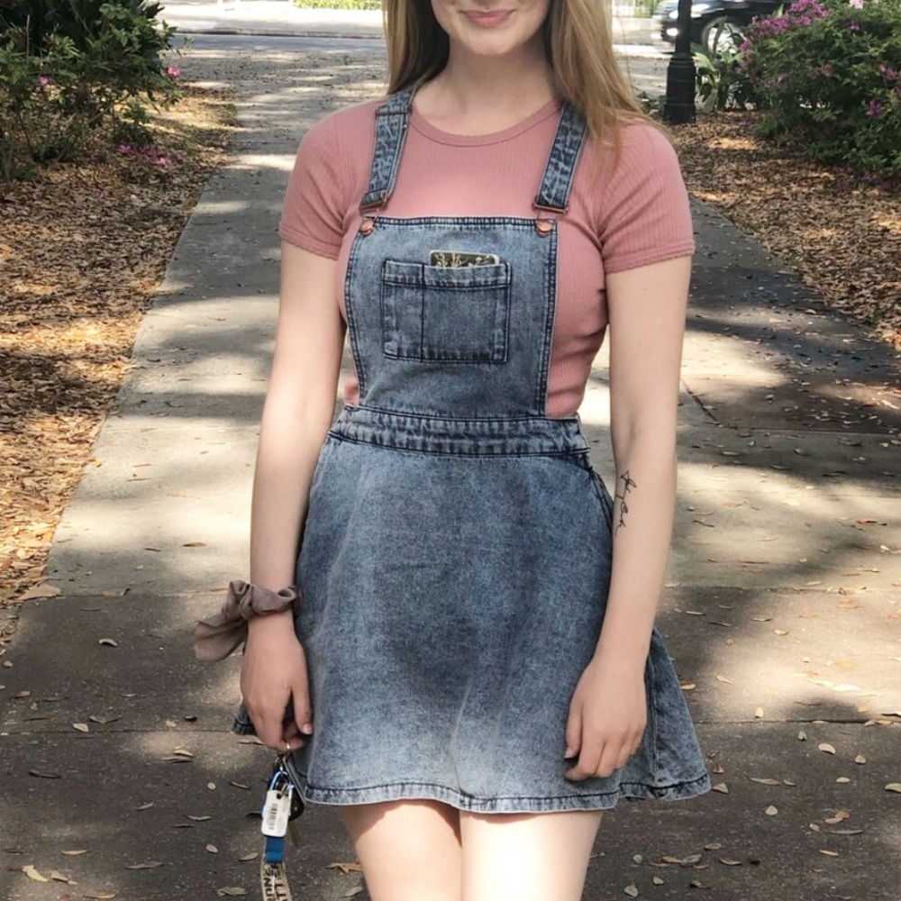 Topshop skater dress - overalls Moro acid wash